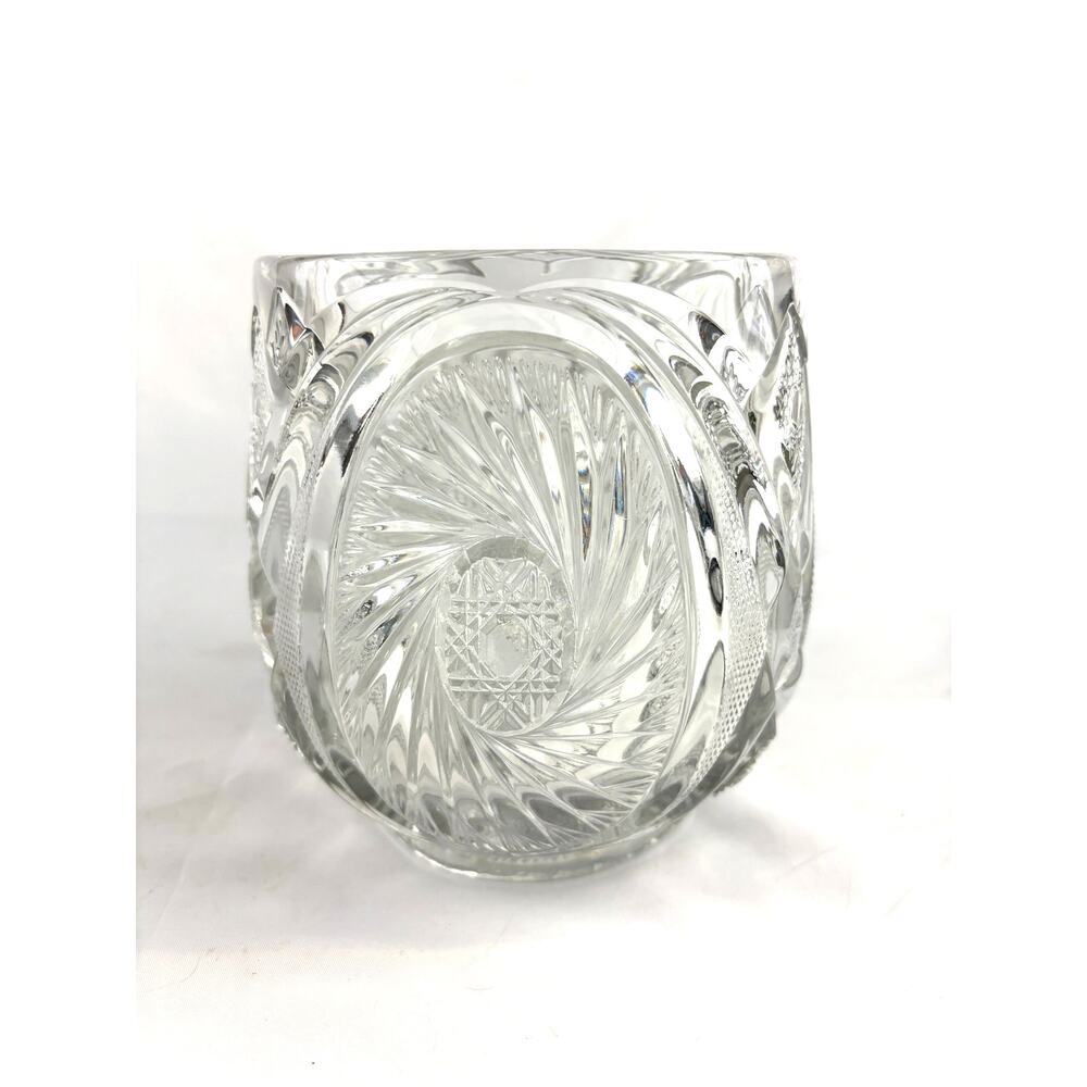Antique EAPG Three Mold Victorian Pressed‎ Glass Jar Ice Bucket 6.5"